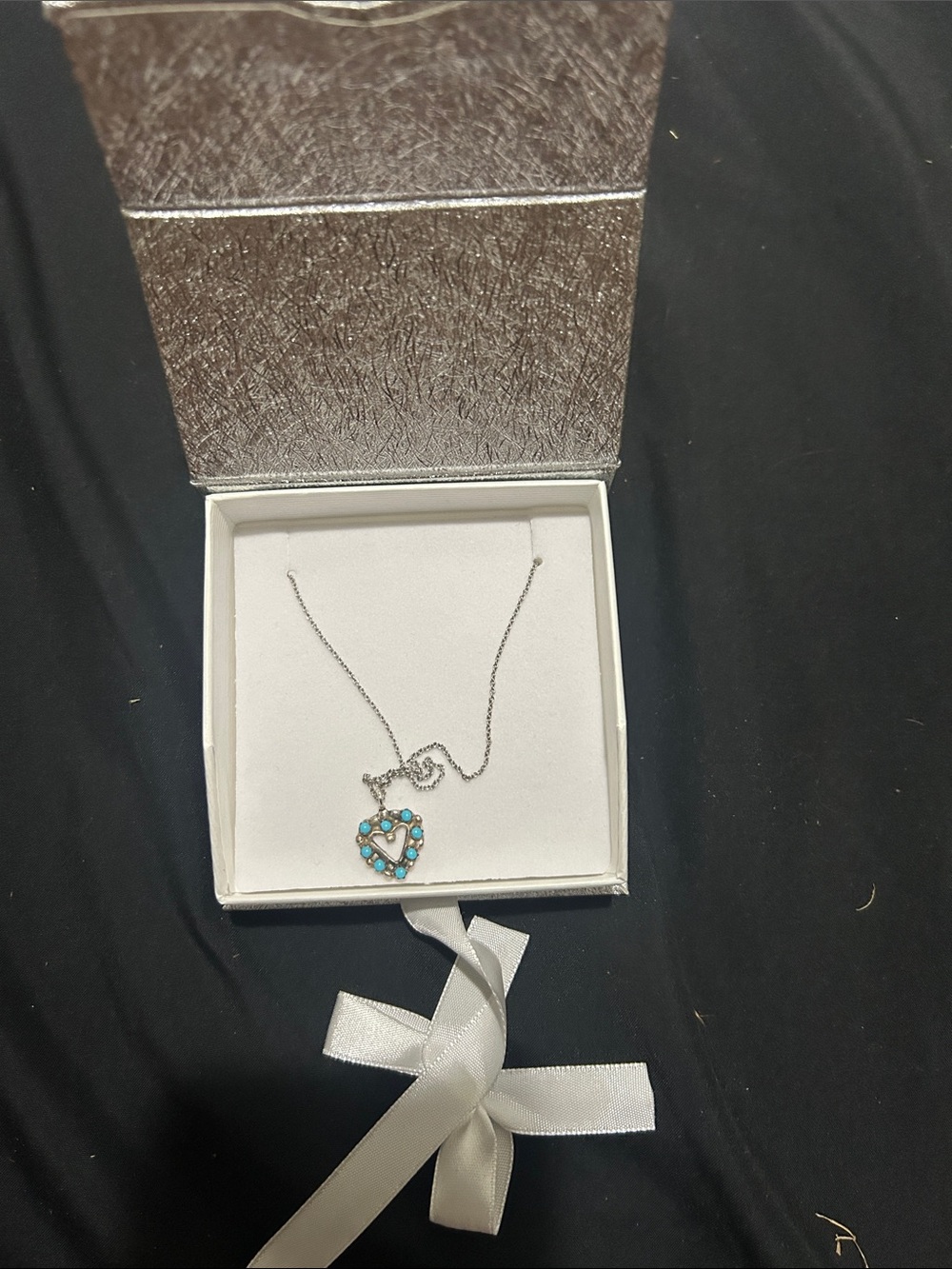 Otherwild Silver Heart Necklace with Turquoise Accents